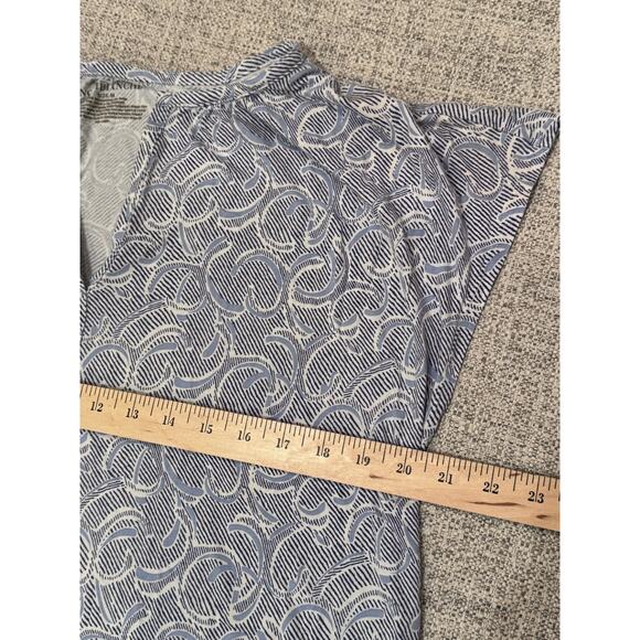 Nottibianche Split Round Neck Short Sleeve Pant 2 Piece Pajama Set Blue White M - Picture 10 of 10